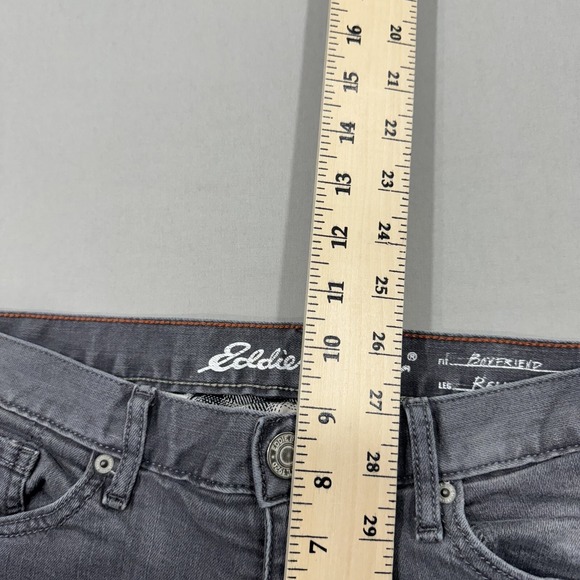 Eddie Bauer Jeans Womens 8 Petite Gray Lined Boyfriend Relaxed Medium Wash Denim - Picture 4 of 9